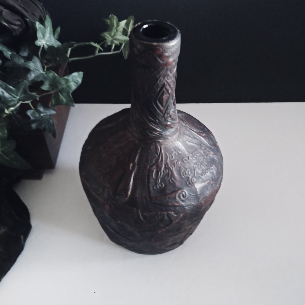 Don Quixote Leather Bottle Embossed Sancho - Picture 6 of 12